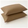 Corredocasa Coppia Federe Percalle 100% Puro Cotone per Cuscino Letto, Morbidezza Effetto Seta con qualità Superiore, Made in Italy, Copricuscino Letto Chiusura a 3 volani (Fango)