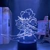 qudkdhs Lampada 3D per bambini Anime Led Light Sung Jin-Woo, Luce notturna decorativa, Regalo di compleanno per bambini, Lampada Manga 3D, Camera da letto, Plastica, Trasparente, Vibrante