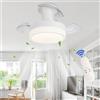 Luyaim Pale Retrattili Lampadario A Ventola Da Soffitto Con Telecomando LED Dimmerabile 6 Velocità Motore DC Reversibile Silenzioso Plafoniera Con Ventilatore Per Cameretta Soggiorno Lampada Design