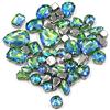 Brillabenny Mix 50 Pietre CASTONI Strass da Cucire Vetro CABOCHON Sew On Rhinestone Claw Decori Scarpe Abito Bijoux Accessori (Verde AB)