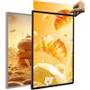 JLOZDM LED Light Box, Quadro pubblicitario a Parete - Menu Illuminato in Vetro temperato Ultra - Sottile per ristoranti, Bar, Negozi, caffè - Molte Dimensioni, Bordi Argento/Nero,A2,Black