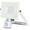 LEDLUX Faro Led Esterno con Sensore Crepuscolare, Proiettore Led Esterno con Sensore Movimento, Super Slim, Luce Naturale 4000K (Bianco, 20W 1600LM 136X102X25mm)