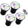 JOUFNING 4PCS Faretti LED Esterno - Faretto Luce Da Pavimento, Faretto Da Incasso 3W RGB LED, 12V-24V Luci Spot A Terra, Lampada Da Terra Da Incasso Per Giardino IP65 A Luce Led (Color : Rgb
