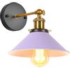 iDEGU Lampada da Parete Vintage, 22cm Applique da Parete Interno Lampadario Plafoniera Regolabile E27 Illuminazione da Parete Moderna per Camera da Letto, Soggiorno, Camera per Bambini (Viola)