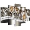 Cuadros B&D XXL - Quadro Fiori Orchidea 200x100 cm 5 Pezzi - Stampa su Tela Canvas con Struttura - Quadri Componibili Moderni Soggiorno Grandi - Murale Arte Decorazioni da Parete Decori - Astratto