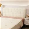 AYUOEODM Copri Testiera Letto Matrimoniale/Singolo/Una Piazza E Mezza Imbottito Tessuto,Copri Testata Letto Copertura Per Testiera Per Letto Fodera Elastica Velluto Protezione ( Color : Beige White , Size : 14