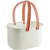 Gsycle Portaoggetti da doccia in 4 colori, cestino portaoggetti da bagno in plastica portatile di grande capacità con maniglie per dormitorio della cucina del bagno (White)