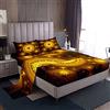 Loussiesd Set di lenzuola spaziali esterni Gloden Galaxy Set di biancheria da letto per bambini ragazzi ragazze adolescenti Universo pianeta lenzuola Constellation Set letto 4 pezzi matrimoniale