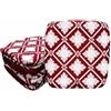 Russo Tessuti Set 6 Cuscini Sedie Coprisedia Imbottiti Elastico Cucina Salone SVEVA Medaglione-Bordeaux