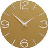 CalleaDesign Orologio da Parete Smile - Handmade in Italy, Silenzioso, Design Moderno, 30 cm - Elegante in Legno, Meccanismo Tedesco - Colore Oro