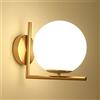 Mengjay Applique da Parete Interno a Sfera in Vetro, Lampade per camera da letto, soggiorno, corridoio(D'oro)