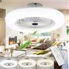 Daromigo Ventilatore da soffitto con illuminazione e telecomando, 80 W, velocità del vento regolabile, luce a LED, 3 temperature di colore, 3000 K-6500 K, timer per soggiorno, camera da letto