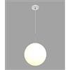 TOT ELECTRIC Lampadario a sospensione paralume sfera da 20cm argentato elegante attacco lampadina E27 pendente dal design minimal