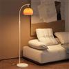 KlkrzJwy Lampada Da Terra Nordica In Vetro Arancione, Arco Regolabile, Base In Marmo, Globo In Vetro, Alta, Dimmerabile E27, Ideale Per Soggiorno, Zona Divano, Studio, Camera
