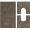 IlGruppone Set Tappeti Bagno con Fondo Antiscivolo Lavabili in Lavatrice Assorbenti 45 x 75 Cm 3 Pezzi - Tortora