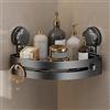 Generic Mensola portaoggetti per doccia e bagno, con ventosa, organizer angolare per shampoo e trucco, accessori da bagno (1 pezzo, grigio)