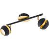 Eglo LED lampada da soffitto Nocito, lampada da soffitto a 2 fiamme, faretti in metallo, lampada da soggiorno nera e oro, lampada da corridoio, spot con lampadine GU10, luce calda