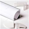 Aftertech® 2m 2metri 3030 30x30mm PROFILO ANGOLARE GRANDE ALLUMINIO PER STRISCE STRIP LED BARRA RIGIDA 2MT + COVER BIANCA
