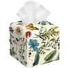 Mexpekil Copertura quadrata per fazzoletti, in pelle, stile vintage, floreale, graziosa, colorata, con farfalle, uccelli, fiori, per tavolo, bagno, auto, ufficio, 13,2 x 13,2 x 13,2 cm