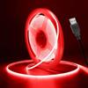 Vrabocry Striscia LED COB 16,4 ft 5 V USB striscia LED rossa 3 mm larghezza 400 LED/m striscia luminosa autoadesiva per TV retroilluminazione fai da te illuminazione decorativa