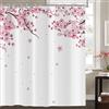 Hnmdmyi Tenda da doccia Fiori di Ciliegio 240x180, Fiori Rosa Tende da doccia stile giapponese asiatico Sakura Art Tenda da bagno impermeabile in poliestere tessuto lavabile per bagno con ganci