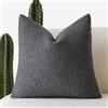 Foindtower, copricuscino decorativo in tessuto bouclé, in tinta unita, morbido e accogliente, per sedia, divano, camera da letto, soggiorno, 40,6 cm x 40,6 cm, 1 pezzo, grigio scuro
