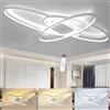 LIUYU Lampadario LED Soffitto Dimmerabile Telecomando Bianco 130×85cm 90W