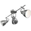 Bakaji Lampadario Lampada Parete Soffitto con Faretto Portalampada Direzionabile Struttura in Metallo Silver Design Moderno Industriale Attacco E14 Lampadina Max 25W Illuminazione Casa (3 Luci)