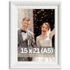 Victor cornice portafoto "Rubens" bianca 15x21 cm - profilo: 30 x 20 mm - stile barocco antico - vetro vero - decorazione per la casa