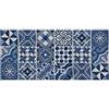 IlGruppone Tappeto Cucina in Ciniglia Passatoia Multiuso Ingresso Corridoio Antiscivolo Prodotto Italiano Disegni Piazzati Cotone Varie Misure Lavabile in Lavatrice - Cementine BluMare - 57x190 cm