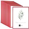 Bildershop-24 10 cornici in plastica moderne, 13 x 18 cm, colore rosso, con espositore da tavolo