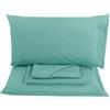 Viterbo Biancheria Completo Letto - Lenzuolo - Sofia - Colorato Tinta Unita 100% Cotone Singolo - 1P Mezza - Matrimoniale (Singolo, (4615), Verde Acqua)