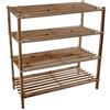 SUNLUX Scarpiera in Legno Scuro Resistente e Salvaspazio (4 Ripiani)