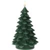 Spetebo Candela LED in vera cera verde 19 cm - Albero di Natale - Candela natalizia alimentata a batteria con timer - Decorazione natalizia Motivkerze Dekokerze senza fiamma con effetto tremolante
