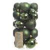 Decoris 30 PALLINE DI NATALE VERDE PINO ASSORTITE ALBERO DI NATALE ADDOBBI DECORAZIONI