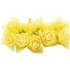 C.X.Y. 100x Fiorellini Rose finti, rose artificiale,Foam PE Con Organza Neve Bomboniera Fai Da te decorazione (GIALLO)