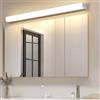 GZZBMY Lampada da Parete LED per Specchio da Bagno Applique da Muro Alluminio Lampada da Bagno Moderna Impermeabile IP44 3000K/6500K Armadietto Trucco Camera Lunga (Argenteo Lumière Chaude,100cm)