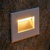 MAKA change your life quality MAKA Segnapasso LED da Incasso 503, Luce di Cortesia 4.5W 320 Lumen per Parete, Faretto Esterno IP65 Bianco Asimmetrico, Lampada da Muro per Scale e Corridoi, Illuminazione Led (3000K, luce calda)