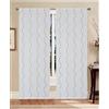 GBiancheria Tende a Coppia Betty con Ricamo a Spirali Fondo Bianco, Vari Colori Semitrasparenti, Moderne, Eleganti Per Finestra e Portafinestra Passanti per asta (Bianco/Ottanio, 60x240 cm)