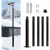 TouTToNG Palo per lampione solare, 5 m/16,4 m, asta per illuminazione stradale, pali in acciaio zincato alto per illuminazione esterna, per l'installazione di varie lampade stradali