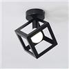 Mengjay Plafoniere Nordico Creativo Plafoniera da incasso a soffitto Battuto Dipinto Semplice Lampadario Geometrico Quadrato Lampadario Utilizzato Nel Ristorante,E27 (Color : Nero)