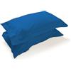 PARAMAISON Coppia Federe Cuscino Letto con Volant, Morbide Traspiranti, Set 2 Copricuscini Cotone 100% a Sacchetto, Tinta Unita | 52x82 cm Avion