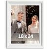 Victor cornice portafoto "Rubens" bianca 18x24 cm - profilo: 30 x 20 mm - stile barocco antico - vetro vero - decorazione per la casa