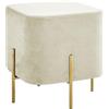 IlGruppone Pouf Poggiapiedi in Velluto con Gambe Dorate Elegante Imbottito Sgabello per Toeletta Mobile Trucco Ottomano Ingresso Tavolino Camera da Letto Soggiorno Salotto Quadrato - Beige