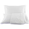 Manifattura Tessile Lenzuola Percalle Cotone Egiziano Bianco con Bacchetta Ricamata - Avorio, 170x200 Matrimoniale Standard