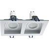 Bill Goff Inc. Faretto da incasso rettangolare Bianco, doppia lampada LED GU10 16W luci soffitto 230V, 1160 Lumen Luce diffusa Ideale per Illuminare Casa Camera Letto Cucina Corridoio Ufficio Hotel Luce 4000K