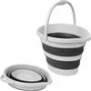 Magazzini GM MagazziniGM Linea Compact Salvaspazio: Secchio, Catino, Bacinella, Cesto Portabiancheria Pieghevole in Silicone e Plastica, Secchiello Multiuso per Casa, Campeggio(SECCHIO PIEGHEVOLE 10lt-27X29X38cm)