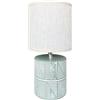 IlGruppone Lampada Moderna da Comodino con Decorazione Azteco Certificata RoHS in Ceramica con Paralume 45W Scrivania Tavolo Abat Jour - Verde