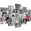 Cuadros B&D XXL - Quadro Collage di Banksy 200x100 cm 5 Pezzi - Stampa su Tela Canvas - Quadri Componibili Moderni Soggiorno Grandi - Murale Arte Decorazioni da Parete - Stile Giovanile i-C-0092-b-p