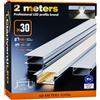 ClarivantiLED 2m×30 Profili in Alluminio per Strisce LED Profilo Angolare Binario Profil per Strisce con Copertura Opaca Profilo striscie LED Cartongesso Profili Alluminio Battiscopa Veletta Soffitto canalina copri